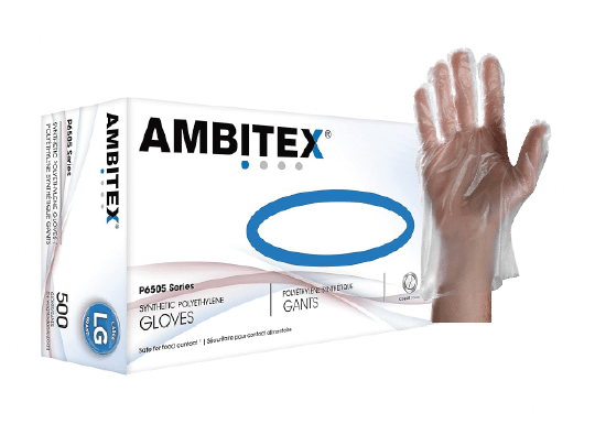 Embossed poly gloves